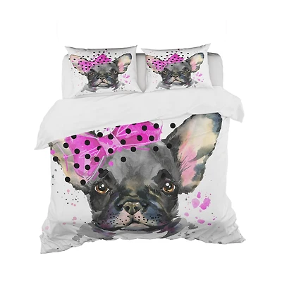 Designart 'Serious French Bulldog Watercolor