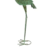 45" Green Metal Cranes Garden Sculpture Set