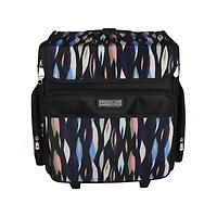 Everything Mary Black Abstract Stripes Rolling Craft Bag