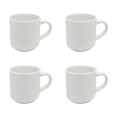 8 Packs: 4 ct. (32 total) 10oz. White Stackable Ceramic Sublimation Mugs by Make Market®