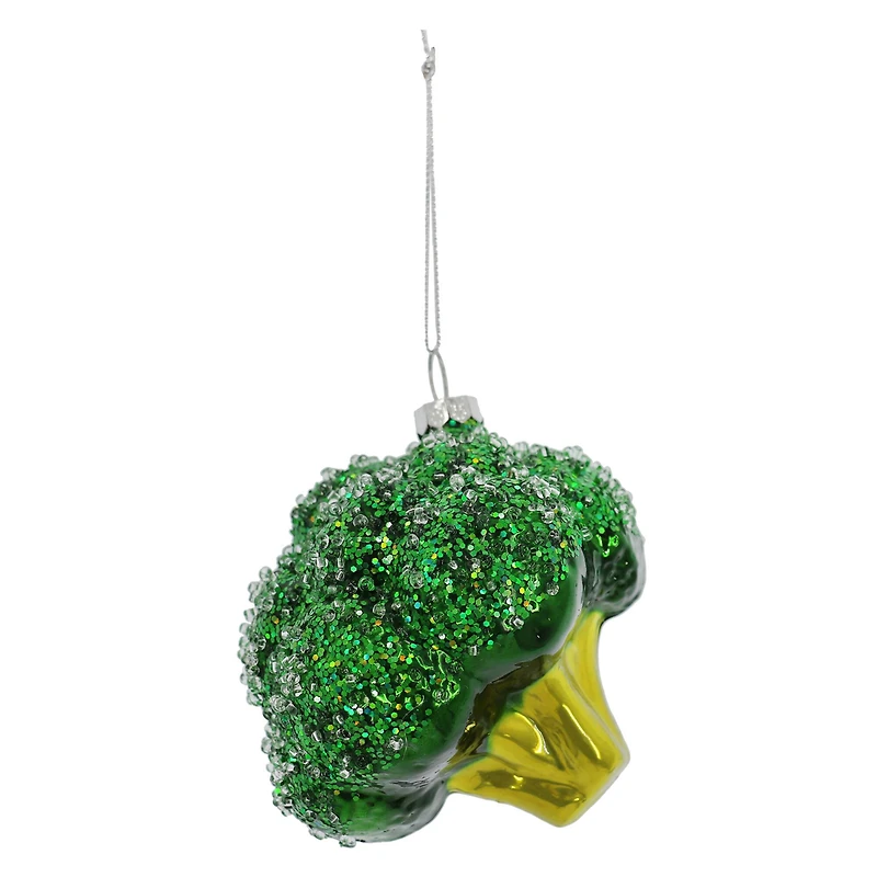 3.5" Green Broccoli Glass Ornament by Ashland®