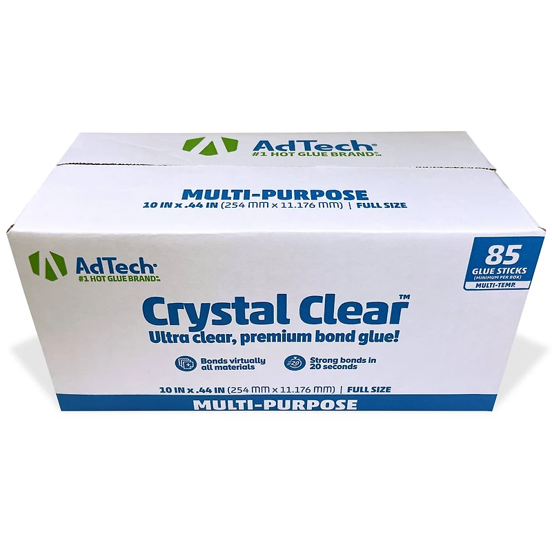 AdTech® Crystal Clear 10" Full-Size Hot Glue Sticks, 85ct.