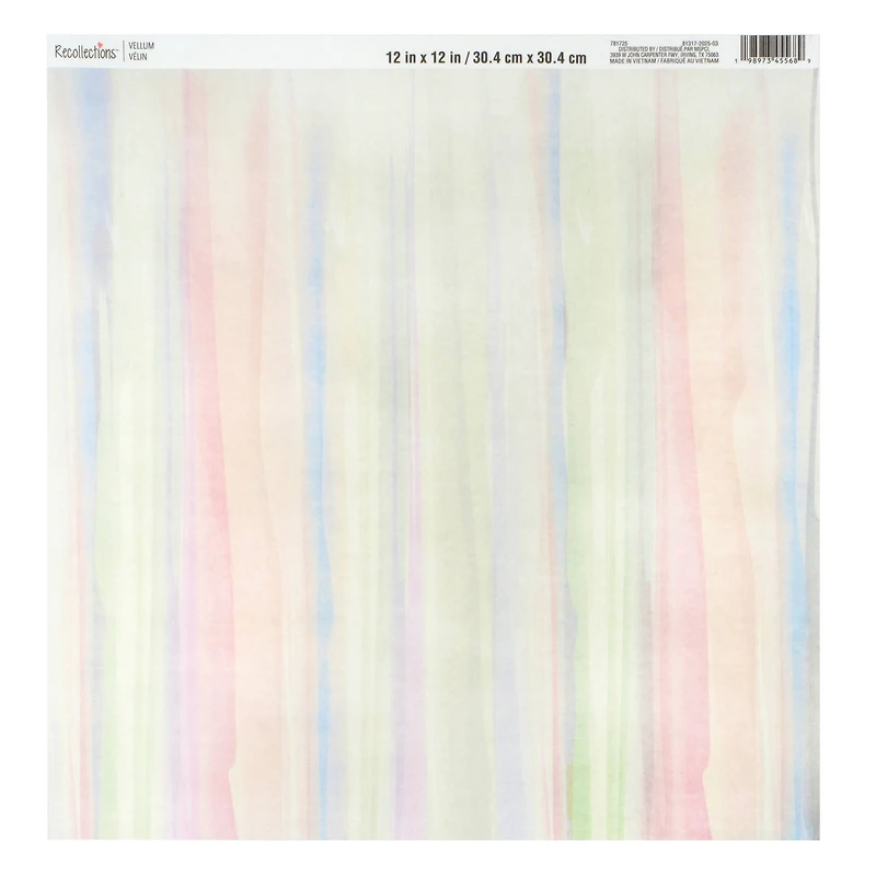 12" x 12" Pastel Stripe Vellum Paper by Recollections™