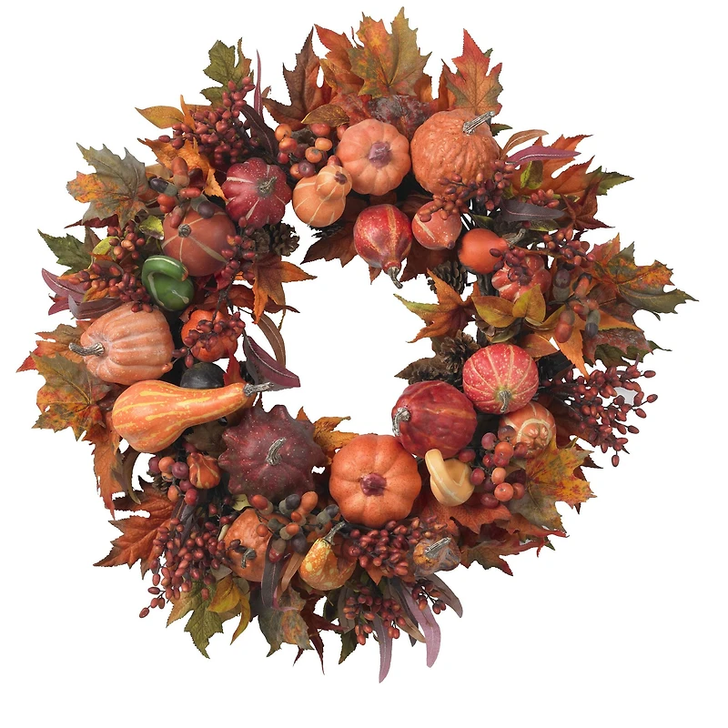 28" Harvest Pumpkin Wreath