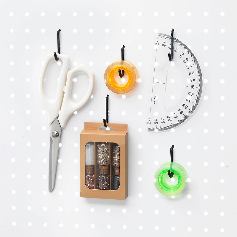 Black Pegboard J-Hooks by Simply Tidy®, 5ct.