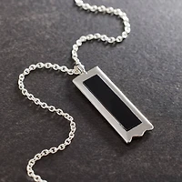 Silver & Black Rectangle Pendant by Bead Landing™
