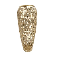 25" Gold Aluminum Metal Arched Vase