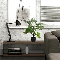 25" Artificial Potted Grand Philodendron Bush