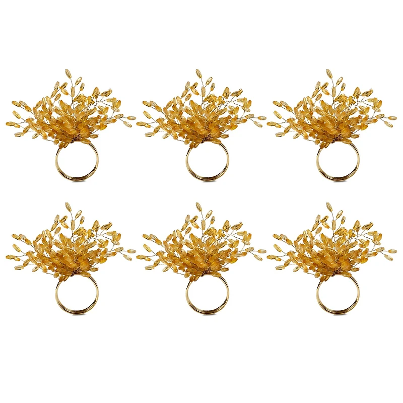 DII® Gold Beaded Burst Napkin Rings, 6ct.