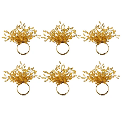 DII® Gold Beaded Burst Napkin Rings, 6ct.