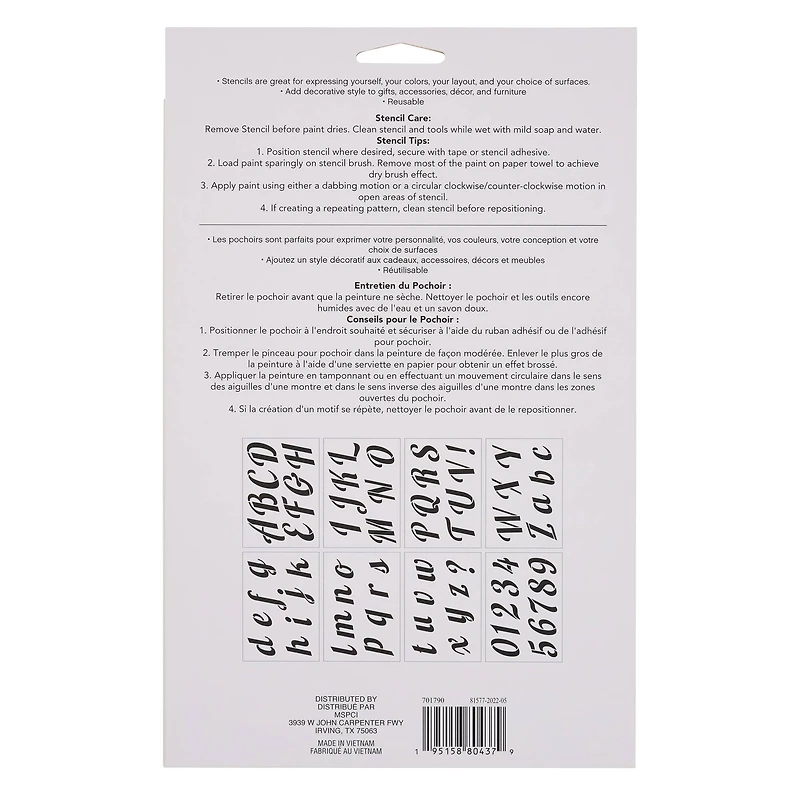 3.5" Italic Script Alphabet Stencils by Craft Smart®