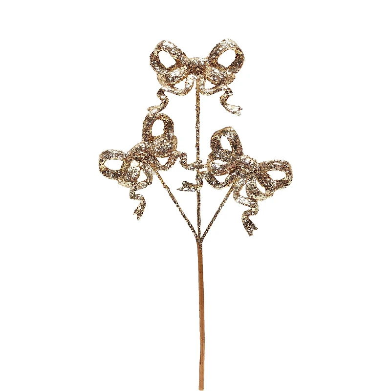 13.5" Gold Glitter Bow Trio Pick by Ashland®