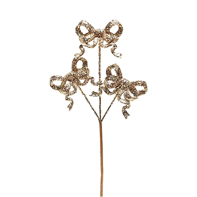 13.5" Gold Glitter Bow Trio Pick by Ashland®