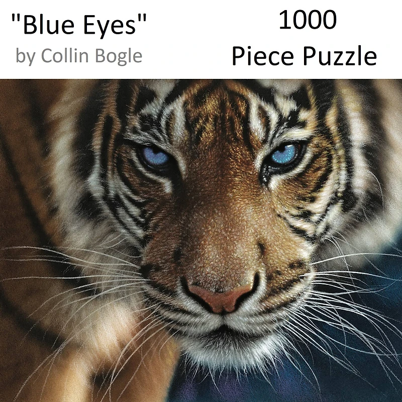 Hart Puzzles Blue Eyes Tiger by Colin Bogle 1,000 Piece Jigsaw Puzzle