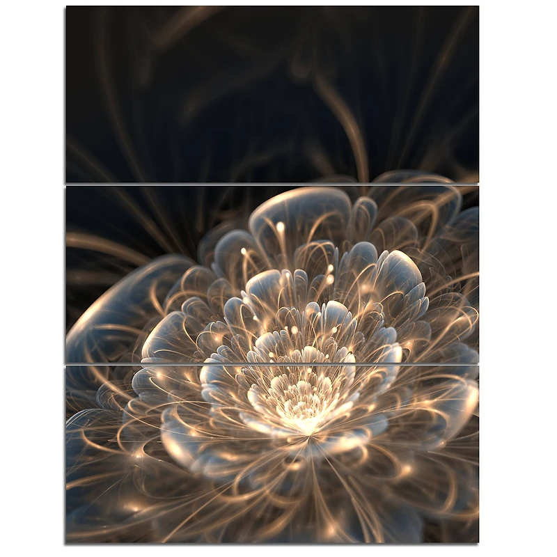 Designart - Fractal Flower with Golden Rays