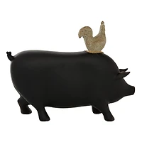 14" Black Farmhouse Pig Chalkboard Tabletop Sign