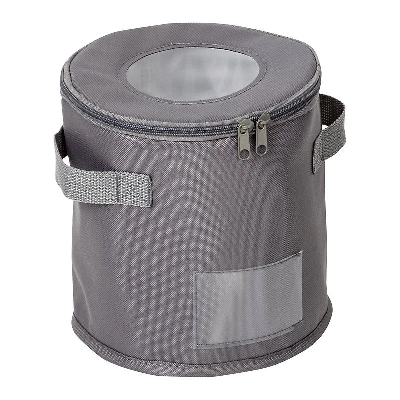 Honey Can Do Gray 8" Round Dinnerware Storage Box