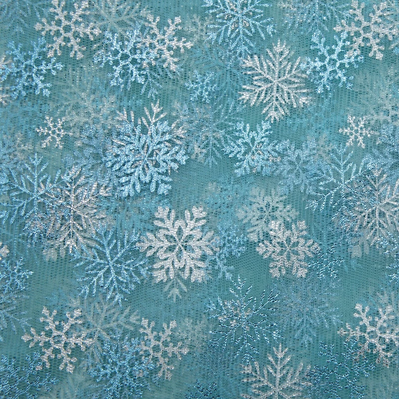 Wyla Blue Snowflakes on Blue Mesh
