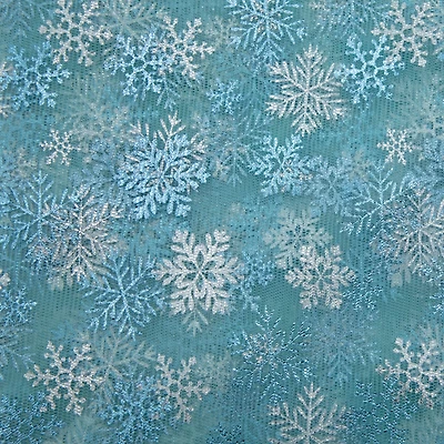 Wyla Blue Snowflakes on Blue Mesh