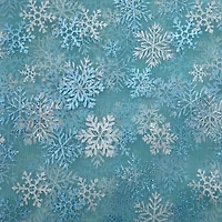 Wyla Blue Snowflakes on Blue Mesh