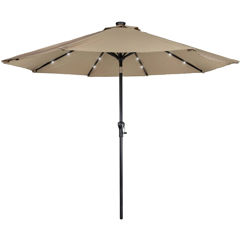9ft. Solar Lighted Outdoor Patio Market Umbrella