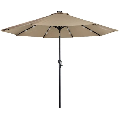 9ft. Solar Lighted Outdoor Patio Market Umbrella