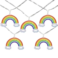 10ct. LED Warm White Rainbow Christmas String Lights with Clear Wire