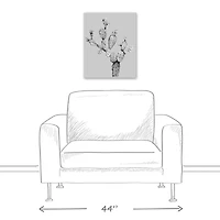 Black White Cactus 16" x 20" Canvas Wall Art