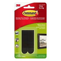Command™ Medium Black Picture Hanging Strips, 4ct.