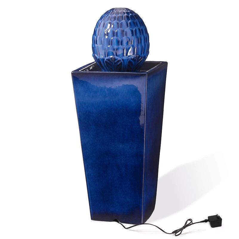 Glitzhome® 36" LED Artichoke Pedestal Ceramic Fountain
