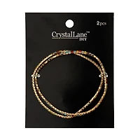 Crystal Lane DIY Gold & Rainbow Rhinestones Bracelets, 2ct.