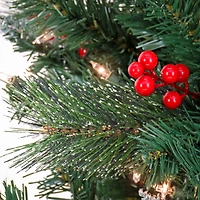 7.5ft. Pre-lit Artificial Meadowlark Pencil Hinged Tree, Clear Lights