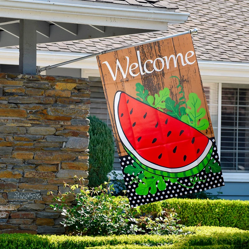 Welcome Watermelon Slice Spring Outdoor House Flag