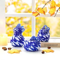 Glitzhome® Blue and White Glass Pumpkin & Gourd Set