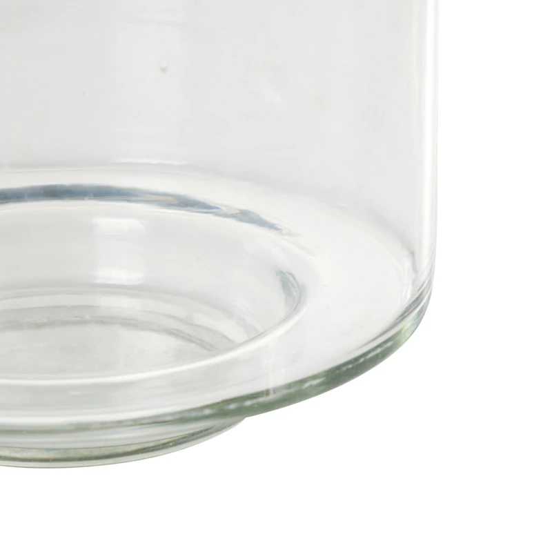 12" Clear Glass Wide Minimalistic Glass Vase