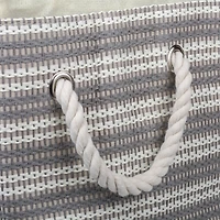 DII® Large Gray Basketweave & White Stripe Rectangle Paper Basket