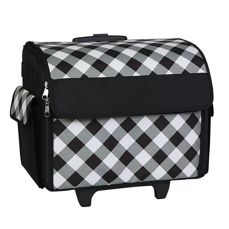 Everything Mary Buffalo Check Rolling Sewing Machine Tote