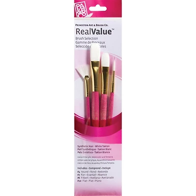 Princeton™ RealValue™ White Taklon 4 Piece Brush Set