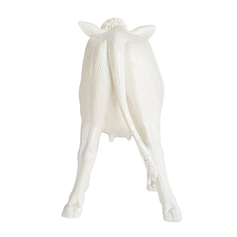 Hello Honey® 12" White Rustic Farmhouse Cow Taper Candle Holder