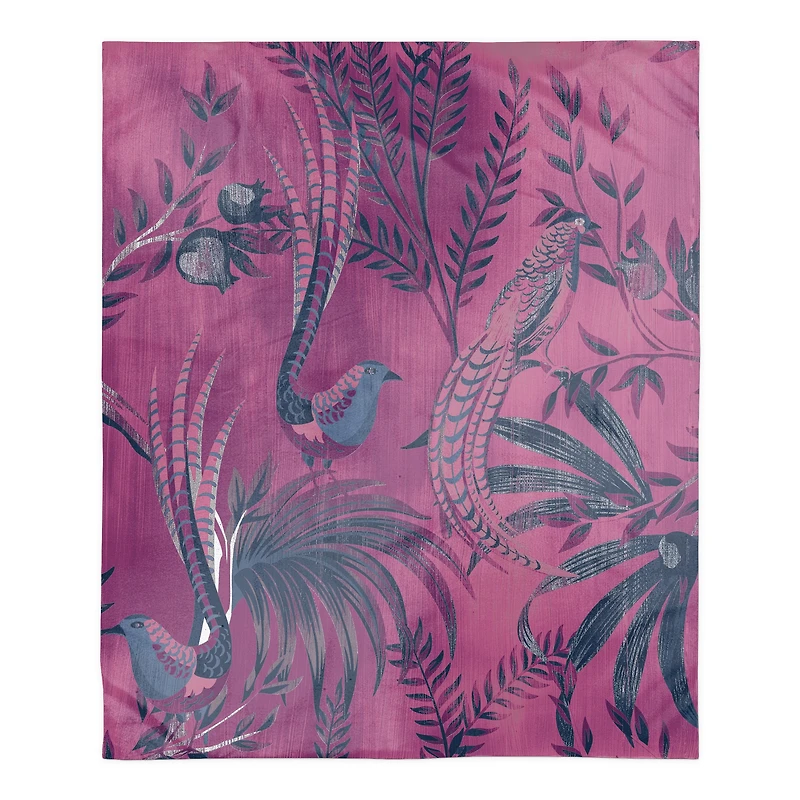 Peacock Pattern 50" x 60" Coral Fleece Blanket