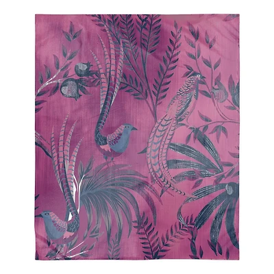 Peacock Pattern 50" x 60" Coral Fleece Blanket