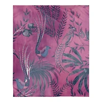 Peacock Pattern 50" x 60" Coral Fleece Blanket