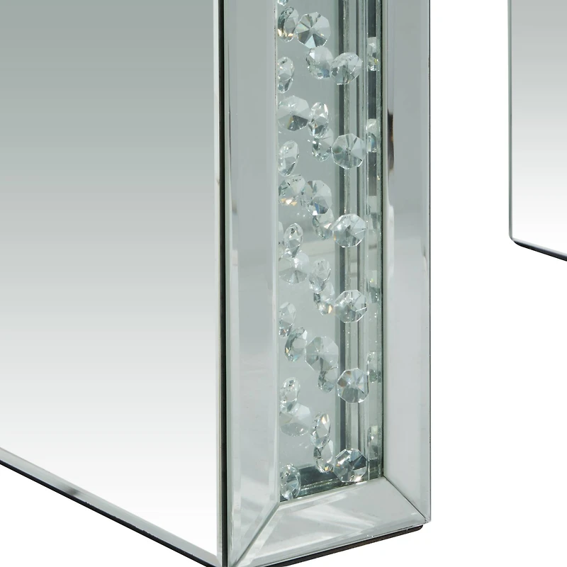 21" Silver Wood Glam Stool