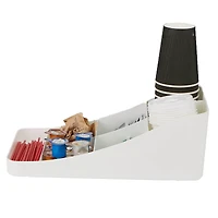Mind Reader White 7-Compartment Coffee Condiment Storage Organizer