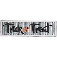27.5" Silver "Trick or Treat" Halloween Wood Wall Sign