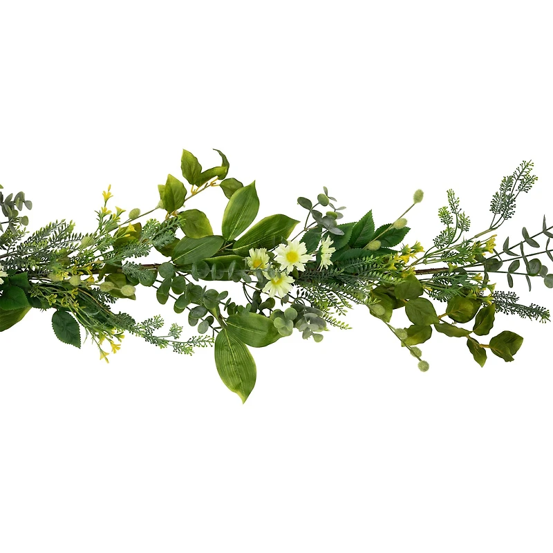 5ft. Mixed Foliage & Daisy Spring Garland