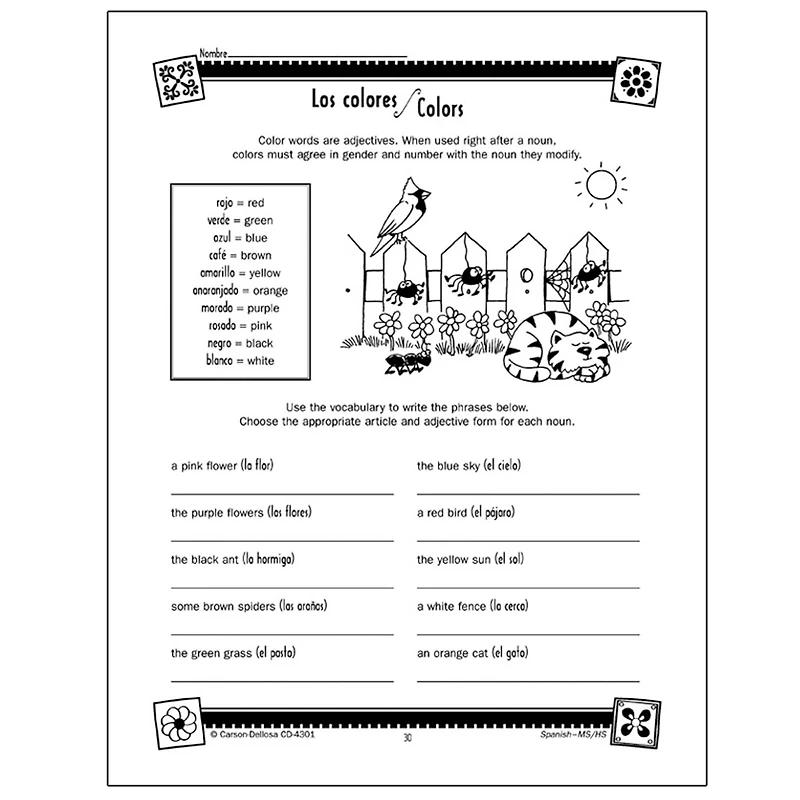 Carson Dellosa Education® Skills for Success Spanish Resource Book, Grade 6-12