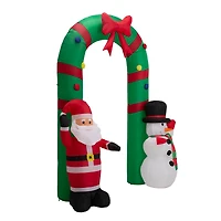Glitzhome® 8ft. Inflatable Santa Snowman Gate Arch