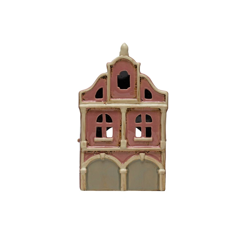 Hello Honey® 7.75" Pink & White Stoneware House