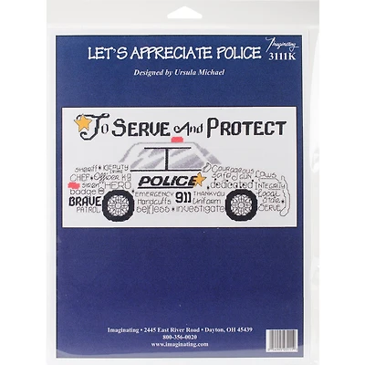 Imaginating Let's Appreciate Police Counted Cross Stitch Kit